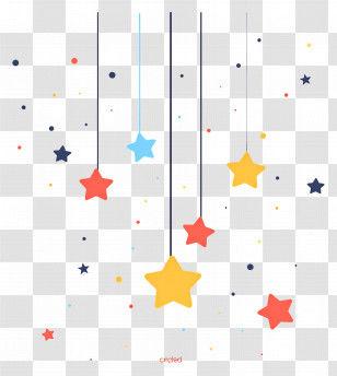 Hanging Stars - Hanging Colorful Stars Design Transparent PNG