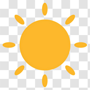 Sun - Simple Yellow Sun Icon Illustration Transparent PNG