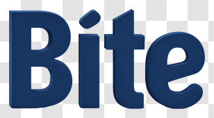 Bite Logo - 3D Blue 'Bite' Wordmark Transparent PNG