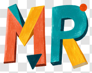 Mr Logo - Bold Colorful MR Lettering Transparent PNG
