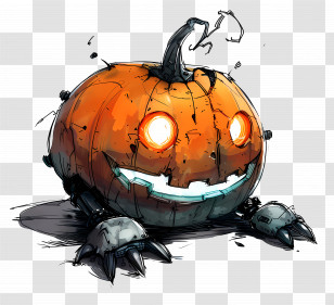 Animated Pumpkin - Halloween Robot Pumpkin Transparent PNG