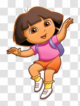Dora Marquez - Cartoon Girl With Backpack Transparent PNG