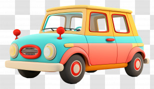 Cartoon Car - Cartoon Colorful Car Illustration Transparent PNG