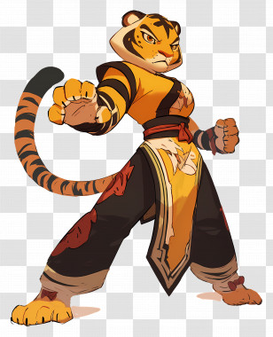 Master Tigress - Martial Art Tiger Cartoon Illustration Transparent PNG