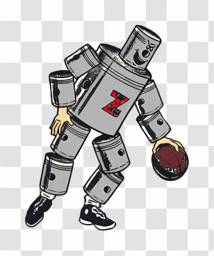 Detroit Pistons Logo - Gray Robot Dribbling Basketball Transparent PNG