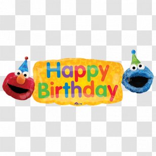 Elmo Cookie Monster Abby Cadabby Oscar The Grouch Balloon - Birthday Transparent PNG