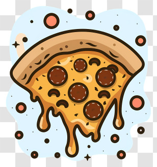 Cartoon Pizza Image - Pepperoni Pizza Slice In Cartoon Style Transparent PNG