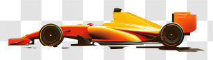 Formula 1 Car - Sleek Orange Race Car Transparent PNG