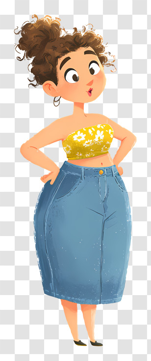 Girl Doing Weight Loss - Stylish Woman In Jeans And Floral Top Transparent PNG