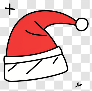Santa Claus Hat - Red Santa Claus Hat In Cartoon Style Transparent PNG