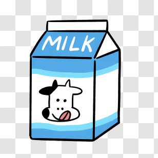 Cartoon - Cartoon Milk Carton With Cow Illustration Transparent PNG