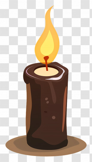Candle With Fire - Burning Candle Illustration For Warm Ambiance Transparent PNG