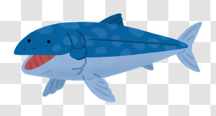Icon - Blue Whale Cartoon Illustration Transparent PNG