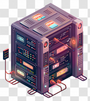 Digital Data - High-Tech Server Rack Transparent PNG