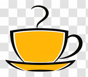 Coffee Logo - Graphic Illustration Of A Yellow Cup Of Coffee Transparent PNG