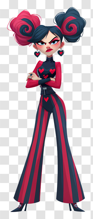 Velvette From Hazbin Hotel - Edgy Black-Red Punk Girl Transparent PNG