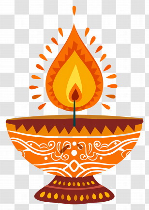 Diya - Decorative Oil Lamp For Diwali Celebration Transparent PNG