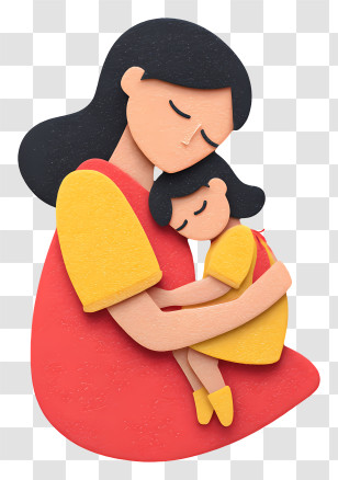Mother Napping With Toddler - Loving Mother Embracing Child Transparent PNG