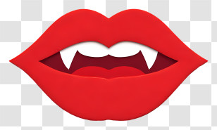 Halloween Vampire Lip - Vampire Lips With Fangs Transparent PNG