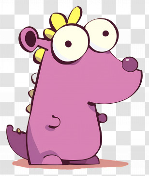 Cartoon Dragon - Cute Purple Dinosaur Cartoon Transparent PNG