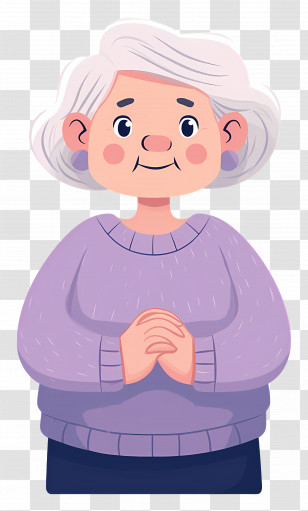 Old Woman - Cartoon Elderly Woman Friendly Illustration Transparent PNG