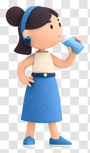 Girl Sipping Water - Girl Drinking Transparent PNG