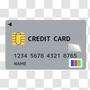 Cartoon - Illustration Of A Credit Card With Security Chip Transparent PNG