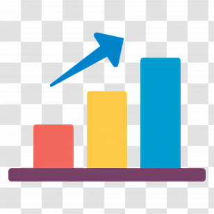 Growth Arrow - Colorful Bar Chart With Upward Arrow Transparent PNG