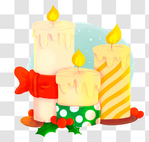 Christmas Candles - Decorative Holiday Candles With Festive Accents Transparent PNG