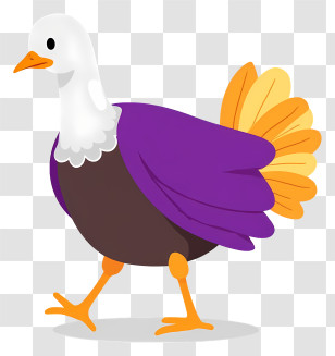 Cute Turkey - Colorful Bird With Purple Feathers Transparent PNG