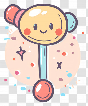 Rattle - Cute Baby Rattle Illustration Transparent PNG