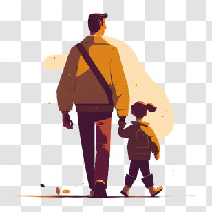 Father And Kid
 - Father And Daughter Walking Hand In Hand Transparent PNG