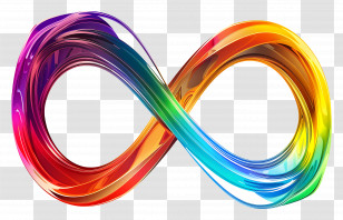 Rainbow Infinity Sign - Bright Rainbow Infinity Symbol Design Transparent PNG