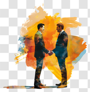Shaking Hands - Business Handshake With Colorful Background Transparent PNG