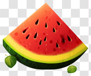 Realistic Style Watermelon - Watermelon Slice Illustration With Green Rind Transparent PNG