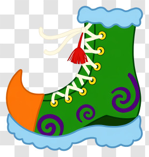 Elf Shoe - Decorative Green Elf Boot Transparent PNG
