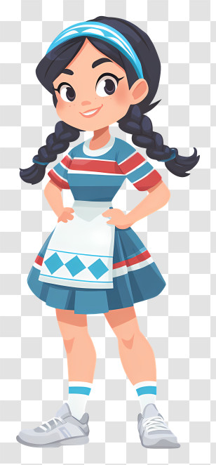 Palentine’s Candice - Confident Girl In Apron Dress Transparent PNG