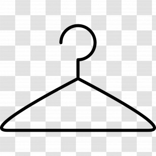 Clothes Hanger - Minimalist Black Clothes Hanger Illustration Transparent PNG