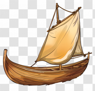 Boat - Wooden Sailboat With Classic Design Transparent PNG