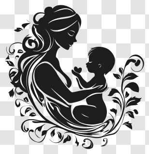 Motherhood - Mother And Child Silhouette Transparent PNG