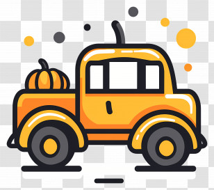 Fall Truck - Pumpkin Pickup Cartoon Transparent PNG