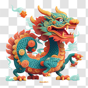 Chinese Dragon - Colorful Chinese Dragon Artwork For Festive Celebrations Transparent PNG