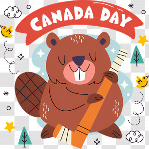 Canada Day - Canada Day Celebration With Beaver Transparent PNG