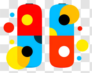 Battery Icon - Colorful Pills With Abstract Design Transparent PNG