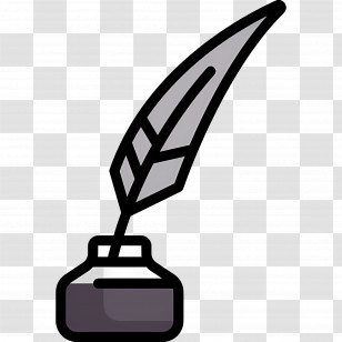 Feather Ink - Quill And Ink Bottle Transparent PNG