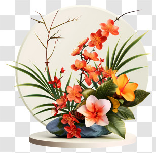 Zen Flower Arrangement - Elegant Flower Arrangement Transparent PNG