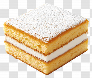 Sponge Cake - Powdered Sugar Layered Cake Transparent PNG