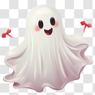 Halloween Ghost - Cute Smiling Ghost Cartoon For Halloween Transparent PNG