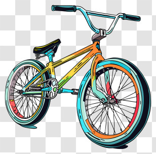 Bmx Bike - Colorful Bicycle In Vibrant Style Illustration Transparent PNG