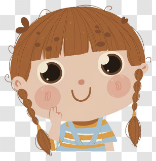 Young Girl - Cute Girl With Braids Transparent PNG